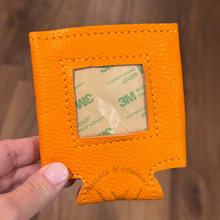 Load image into Gallery viewer, Orange Leather Self-Finishing Can Cooler