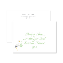 Load image into Gallery viewer, Green Stork Invitations