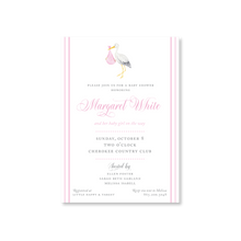 Load image into Gallery viewer, Pink Stork Invitations