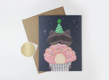 Load image into Gallery viewer, Raccoon Cupcake Scratch-Off Card