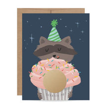 Load image into Gallery viewer, Raccoon Cupcake Scratch-Off Card