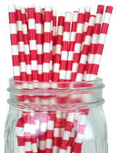 Load image into Gallery viewer, Rugby Stripe Paper Straws