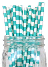 Load image into Gallery viewer, Rugby Stripe Paper Straws