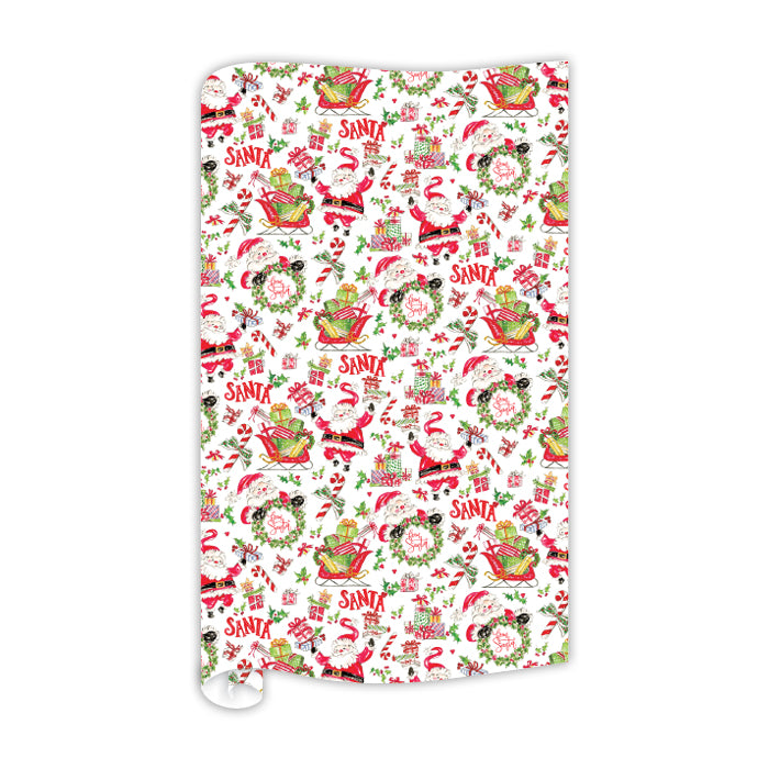 Santa Wreath Gift Wrap