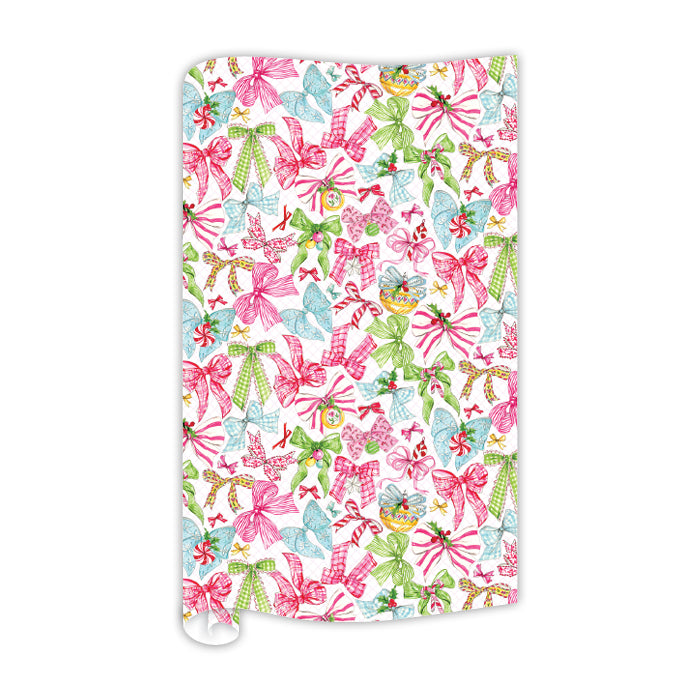 Pink and Green Ribbons & Bows Gift Wrap