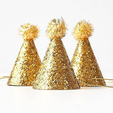 Load image into Gallery viewer, Gold Glitter Party Hats
