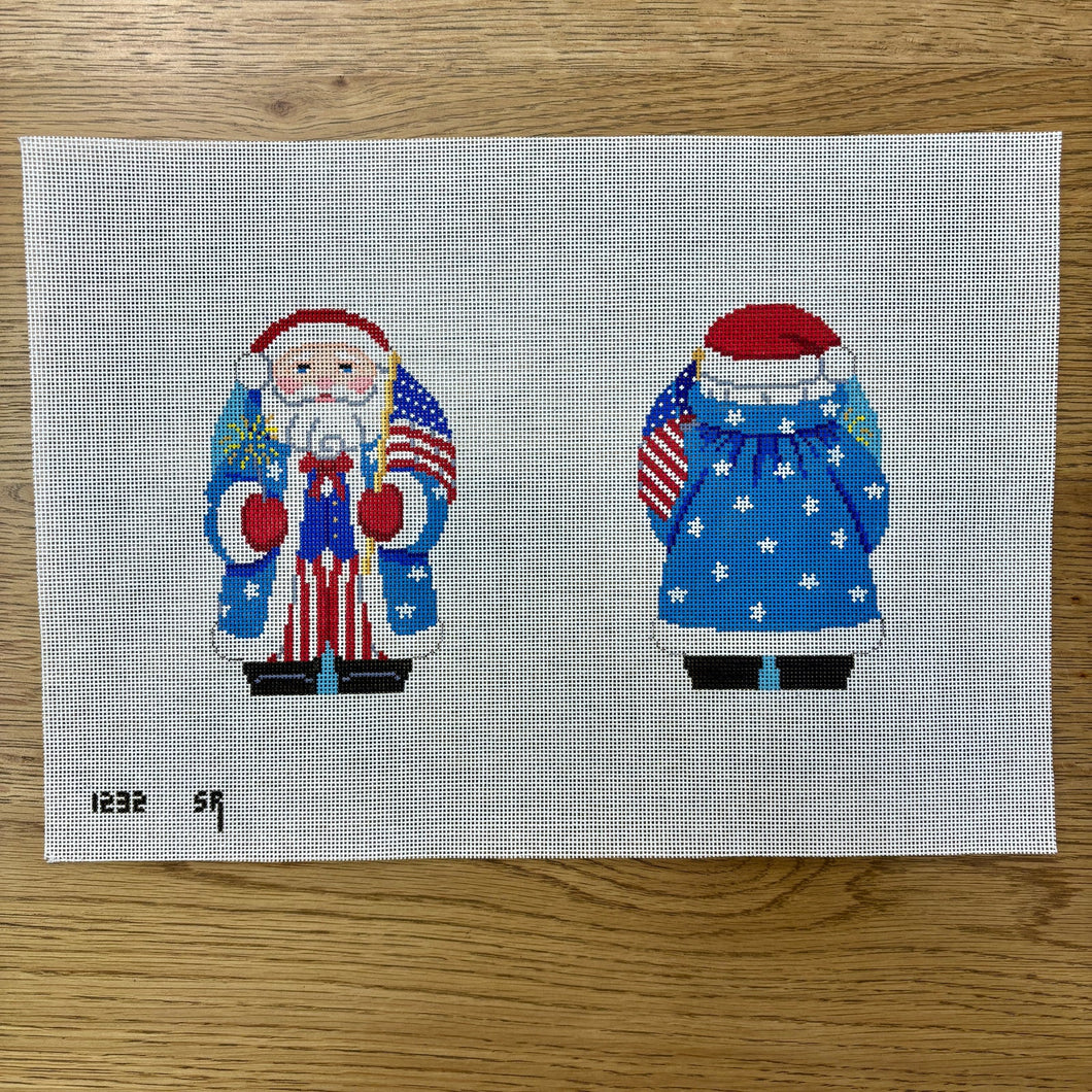 Stars & Stripe Two-Sided Santa