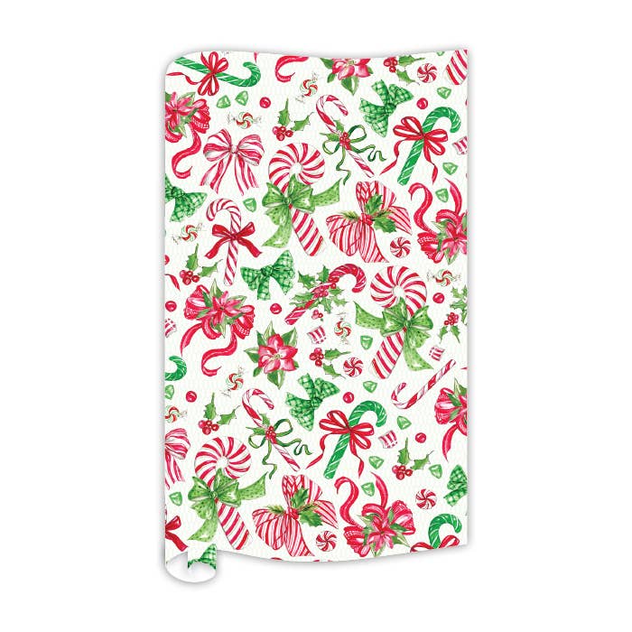 Poinsettia & Candy Cane Gift Wrap