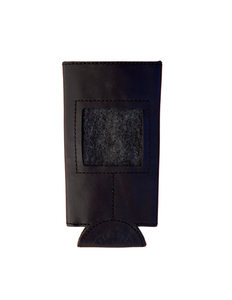 Leather  Self-Finishing Slim Can Cooler