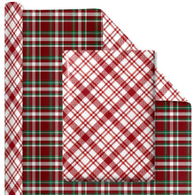 Load image into Gallery viewer, Reversible Red Tartan Gift Wrap
