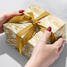 Load image into Gallery viewer, Gold Faux Bois Gift Wrap
