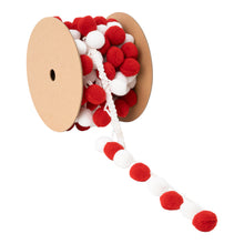 Load image into Gallery viewer, Red &amp; White Pom Poms
