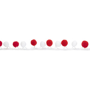 Red & White Pom Poms
