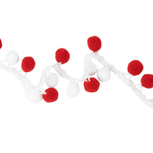 Red & White Pom Poms