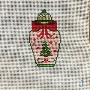 Christmas Pink Ginger Jar