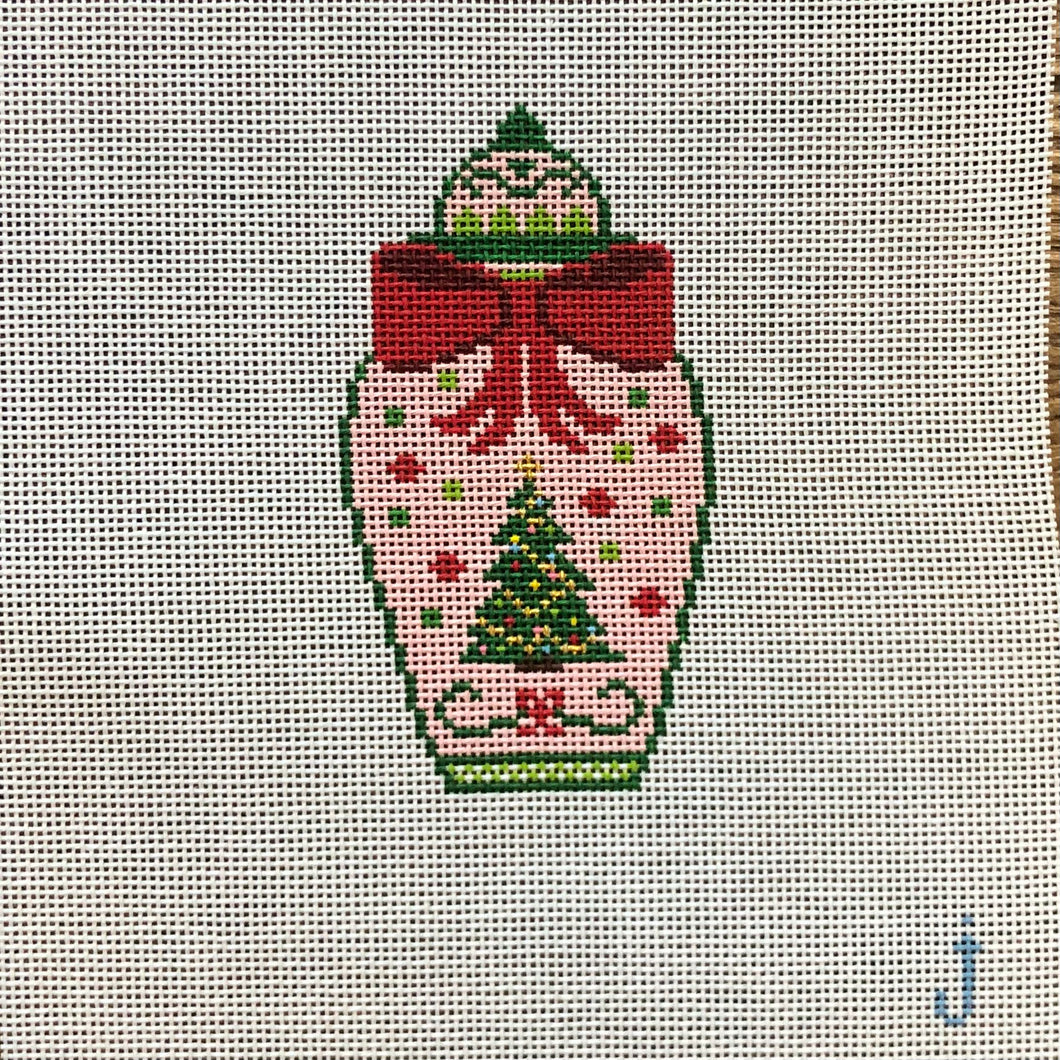 Christmas Pink Ginger Jar