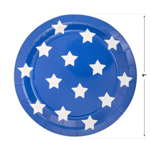 Load image into Gallery viewer, Blue Stars Paper Plates
