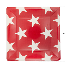Load image into Gallery viewer, Square Red Star Paper Plates
