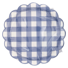 Load image into Gallery viewer, Blue Gingham Paper Plate
