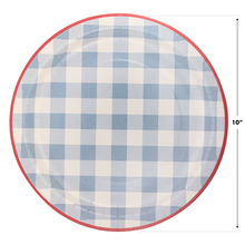 Load image into Gallery viewer, Chambray Gingham Paper Plates
