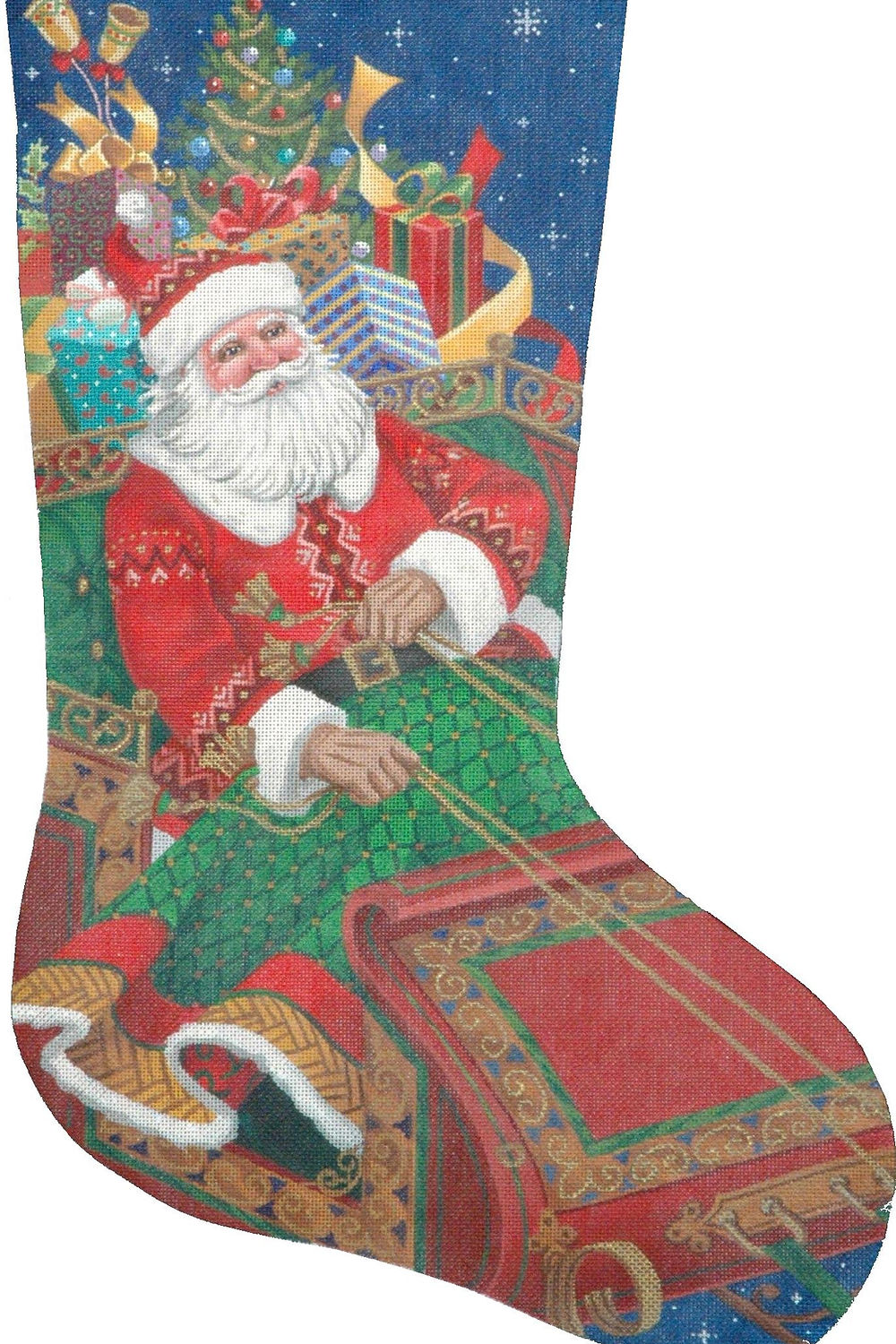 Santa on His Way Stocking