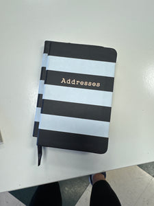 Black / White Stripe Address Book