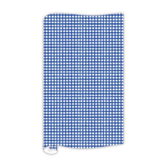 Navy Gingham Gift Wrap
