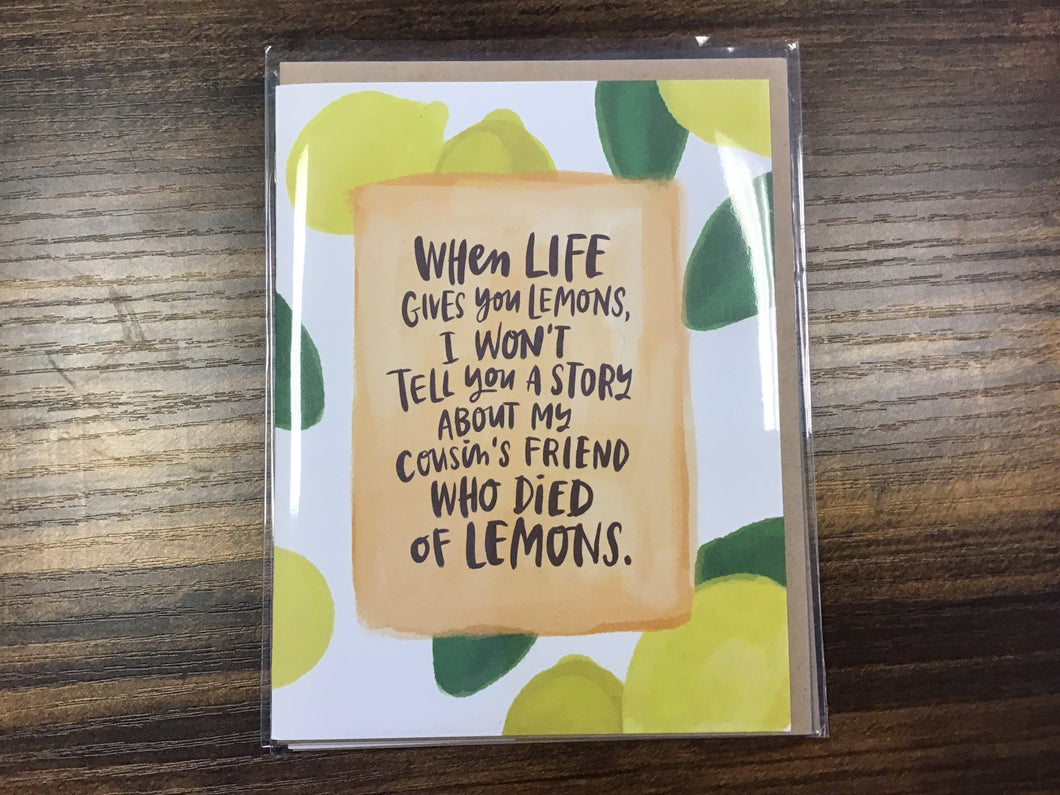 Died of Lemons Sympathy Card