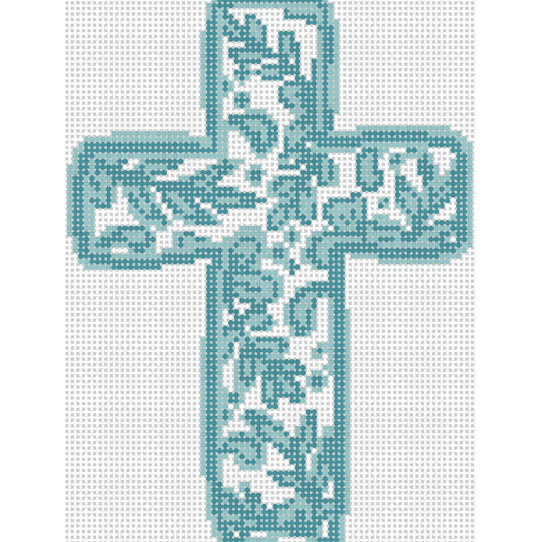 Teal Chinoiserie Cross