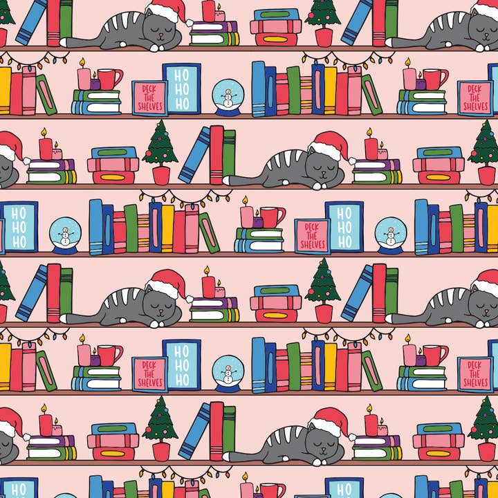 Christmas Book Shelf Gift Wrap