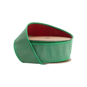 Reversible Green Dupioni Ribbon