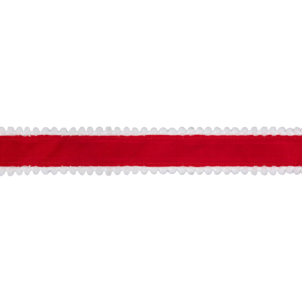 Red with White Pom Poms