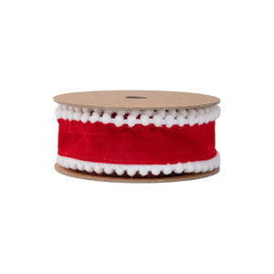 Red with White Pom Poms