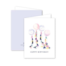 Load image into Gallery viewer, Tasseled Balloons Birthday Card
