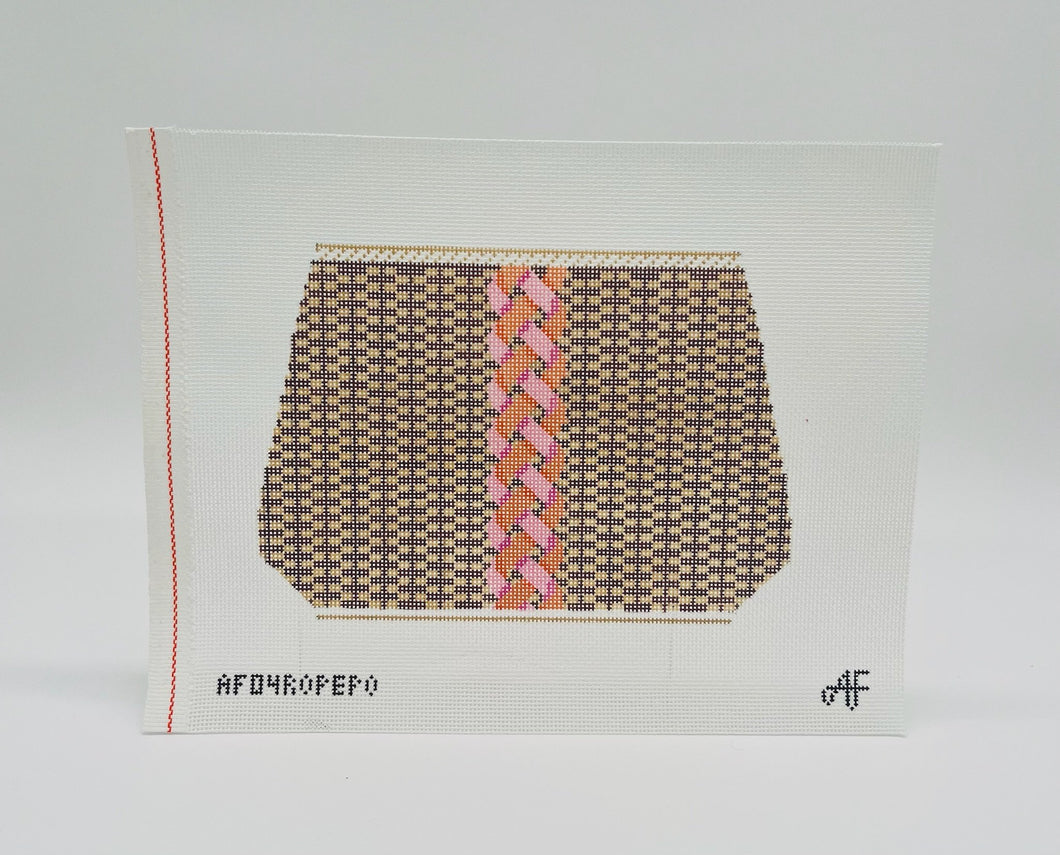 Large Nantucket Basket with Rope Pink