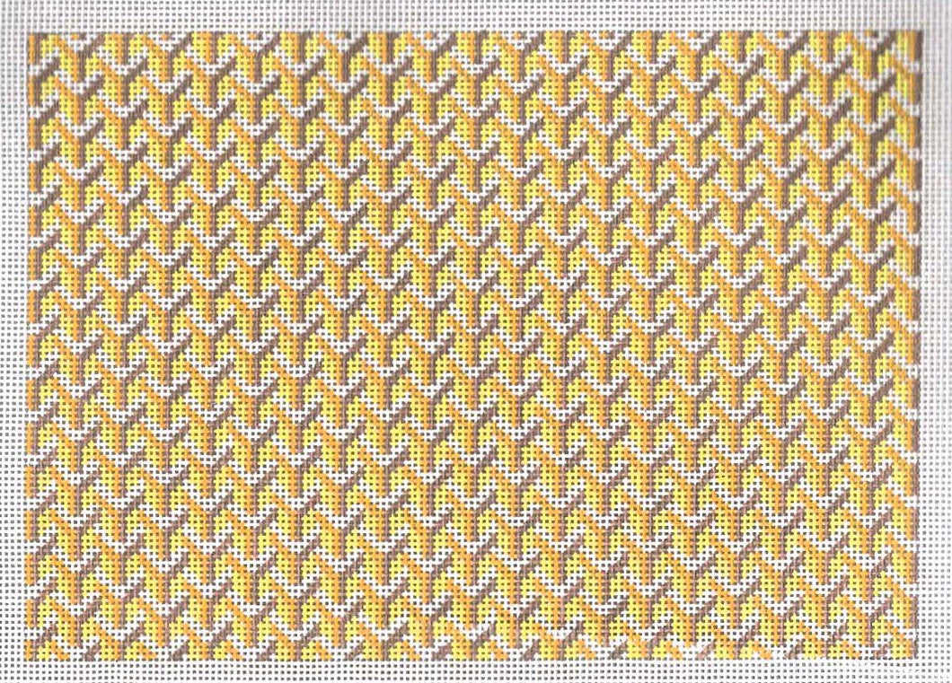 Y Pattern Large Clutch Yellow
