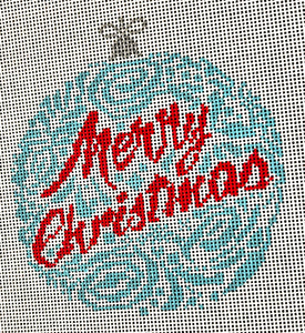 Small Merry Christmas Ornament - Blue