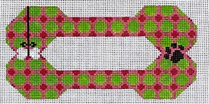 Dog Bone - Paw & Bone - Green and Fuchsia
