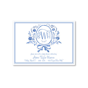 Blue Wreath Invitations