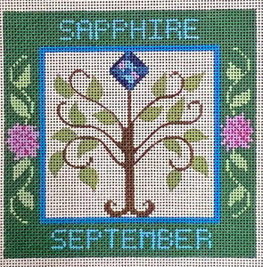September Birthstone Floral Square
