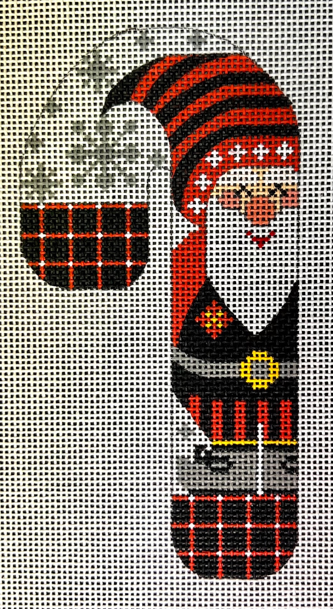 Red/Black Strip Hat Gnome Candy Cane