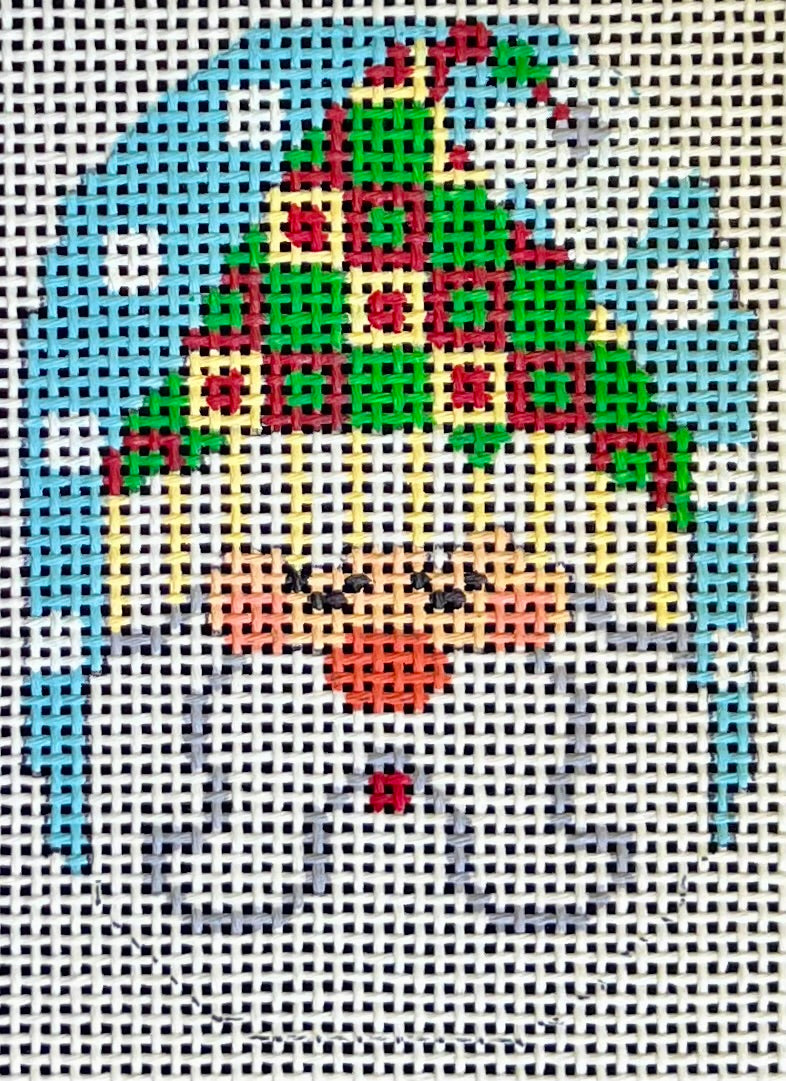 Santa Ornament - Hat with Squares
