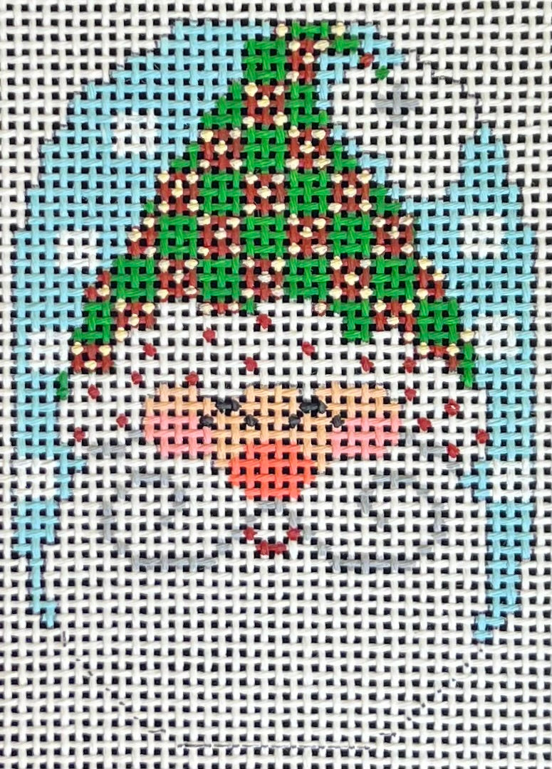 Santa Ornament - Hat with Plaid