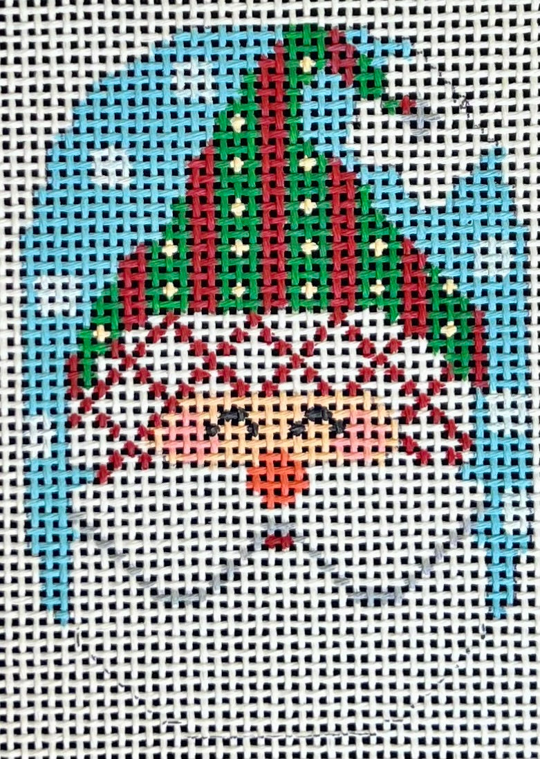 Santa Ornament - Hat with Stripes