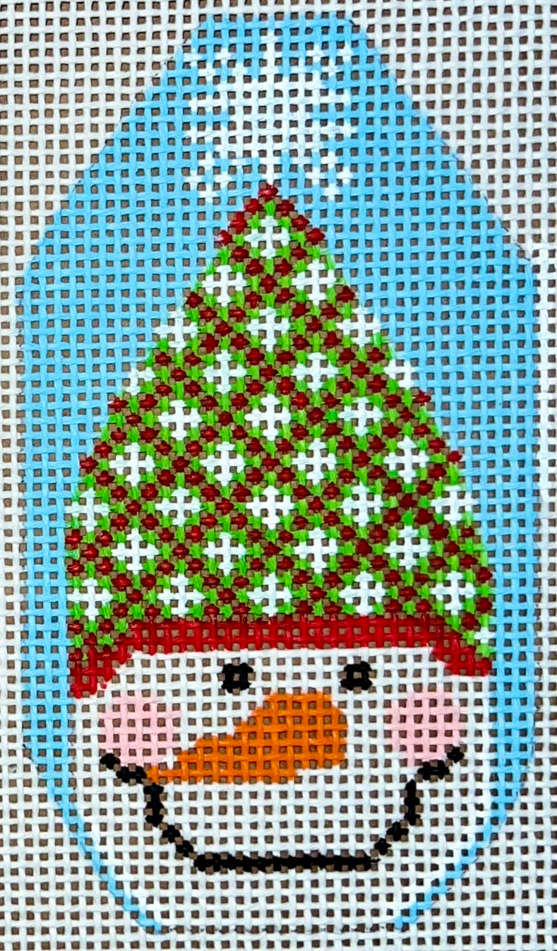 Snowman Ornament - Hat with Snowflakes