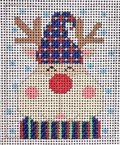 Reindeer Ornament - Blue  Hat