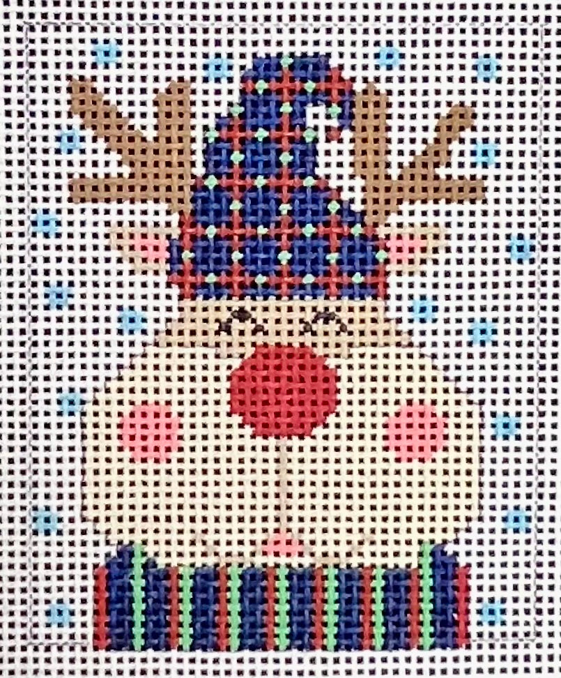 Reindeer Ornament - Blue  Hat