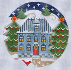 Blue House Ornament