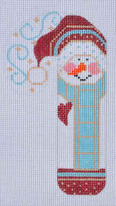 Maroon Heart Snowman Candy Cane