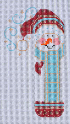 Maroon Heart Snowman Candy Cane